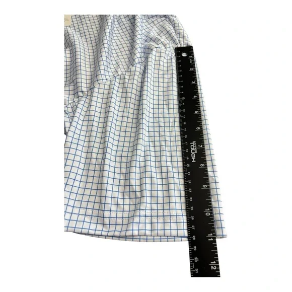 Collars & Co Polo Shirt Mens 2XL Blue Check Grid Dress Collar Golf Performance - Picture 13 of 14